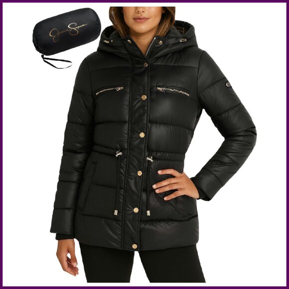 Quilted Puffer Jacket Packable Insulated Winter Coat Women's Size S-XL
